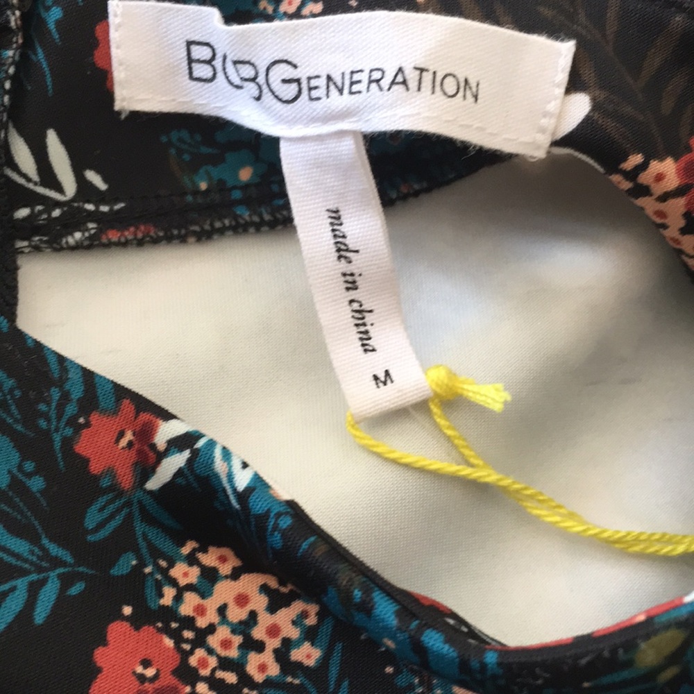 BCBGeneration Women’s Dress Black Floral Colorful Sleeveless Back zipper NWT - Picture 9 of 10